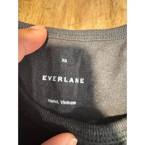 Everlane Womens Organic Cotton Racerback Tank Top Black SIZE XS - Picture 4 of 6